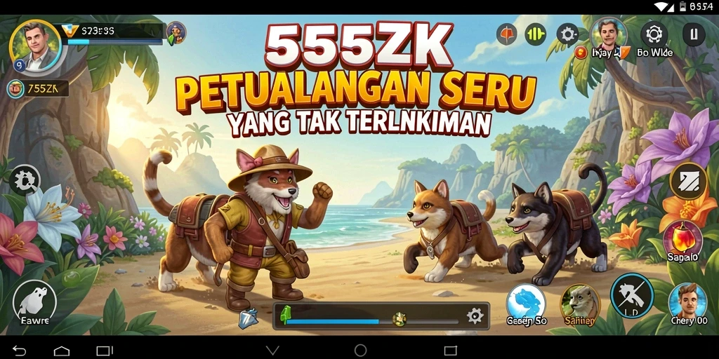 Tangkapan layar gameplay <strong>555ZK</strong> menampilkan aksi petualangan yang seru.