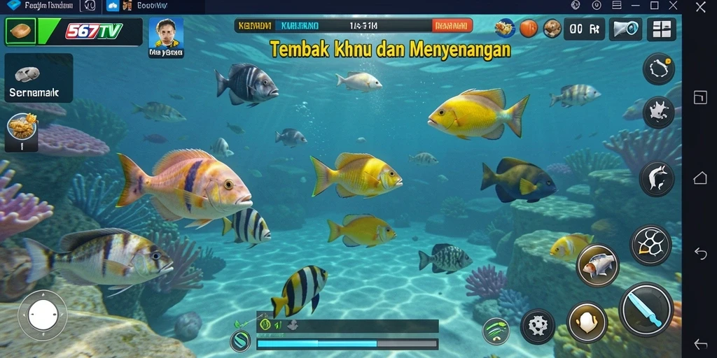 Tampilan gameplay seru tembak ikan dengan grafis memukau.