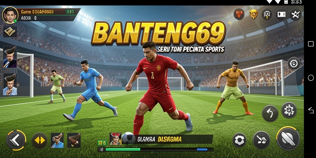 Screenshot gameplay BANTENG69 menunjukkan aksi seru di lapangan.