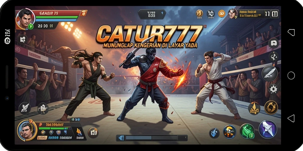 Screenshot utama CATUR777 menampilkan adegan horor yang mencekam.