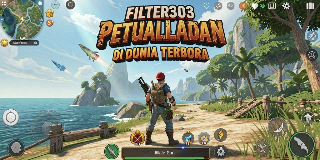 Tampilan gameplay FILTER303 yang memukau dalam dunia terbuka.