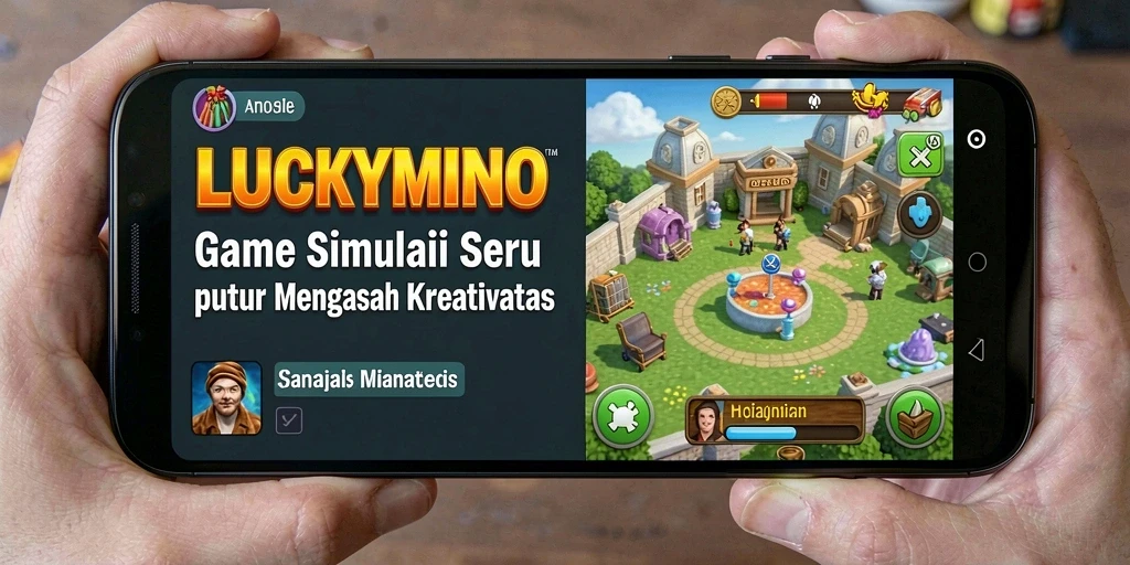 Gameplay seru LUCKYMINO dengan berbagai elemen simulasi kreatif.