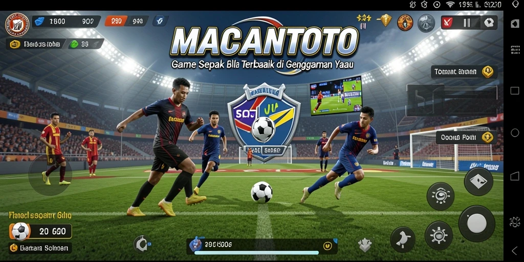 Tampilan gameplay menegangkan dalam pertandingan sepak bola yang seru.