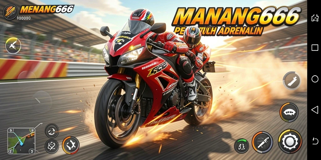 Tampilan gameplay seru dari balapan motor di MENANG666.