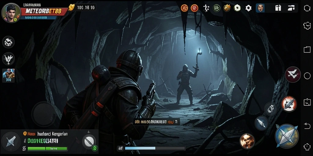 Tangkapan layar gameplay METEORBET88 menampilkan suasana mencekam dan penuh kengerian.
