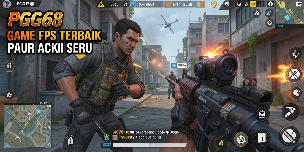 Screenshot PGG68 menampilkan aksi tembak-menembak yang intens.