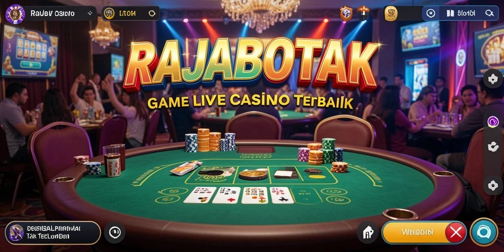 Screenshot gameplay RAJABOTAK menunjukkan suasana Live Casino yang mendebarkan.