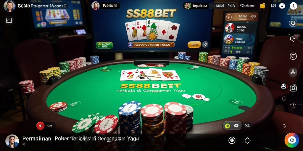 Tampilan seru permainan poker di SS88BET yang menantang.