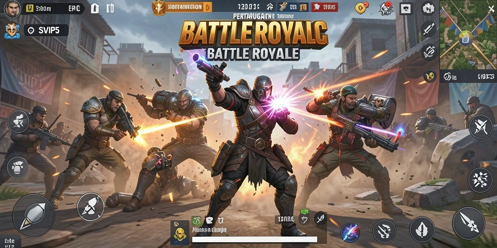 Tampilan menarik dari gameplay SVIP5 dalam Battle Royale.