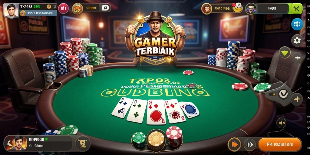 Screenshot gameplay Poker di TKP188 menampilkan pemain bersaing dengan seru.